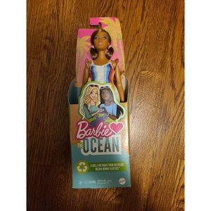 Barbie Loves The Ocean Beach Themed Doll 11.5" Curvy Brunette Recycled Plastic